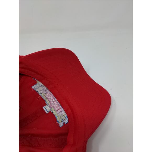Justice Slideback Hat Red Embroidered Spell Out Colorful 100% Cotton - Picture 8 of 9
